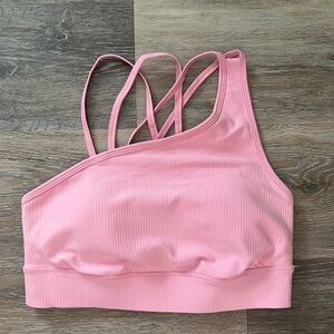Pink Ribbed Women's Bralette